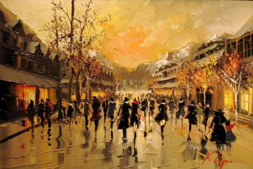  cityscape Oil Painting - Whistler Romance II KG cityscapes